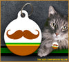 Mustache Cat ID Tag