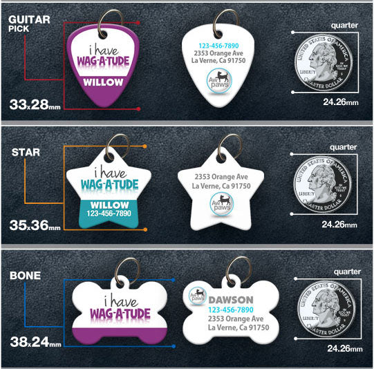 Wag A Tude Pet ID Tag Aw Paws