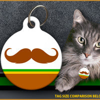 Mustache Cat ID Tag
