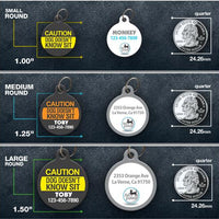 Caution Dog Pet ID Tag - Aw Paws