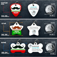 Holiday Mustache Pet ID Tag - Aw Paws