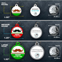 Holiday Mustache Pet ID Tag - Aw Paws