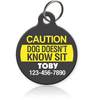 Caution Dog Pet ID Tag - Aw Paws