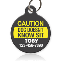 Caution Dog Pet ID Tag - Aw Paws