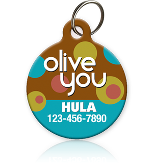 Olive You Pet ID Tag