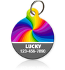 rainbow pet id tag for dog or cat