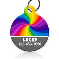 rainbow pet id tag for dog or cat
