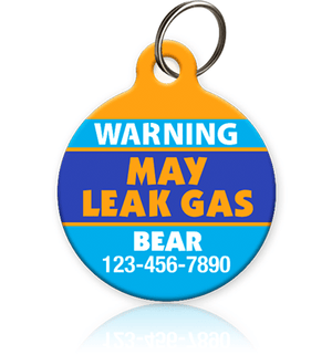 Warning Gas Leak Pet ID Tag - Aw Paws