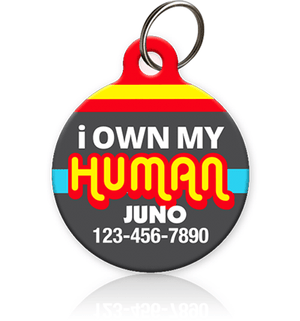 I Own My Human Pet ID Tag - Aw Paws