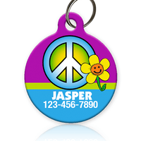 peace sign pet id tag