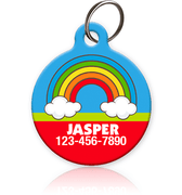 rainbow pet id tag for dog or cat