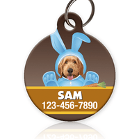 Blue Bunny Photo Pet ID Tag