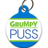 Grumpy Puss Cat ID Tag - Aw Paws