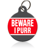 Beware I Purr Cat ID Tag