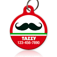 Holiday Mustache Pet ID Tag - Aw Paws