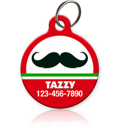 Holiday Mustache Pet ID Tag - Aw Paws