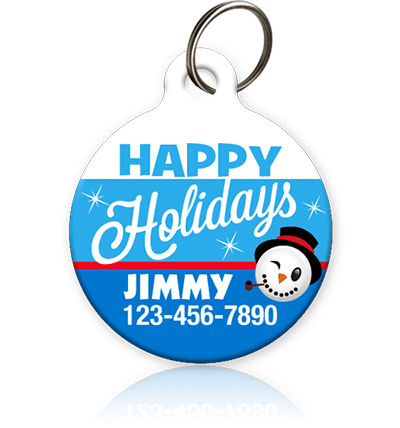 Happy Holidays Pet ID Tag