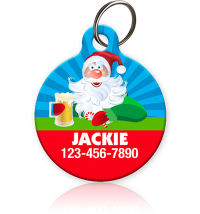 Drunk Santa Pet ID Tag - Aw Paws