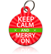 Keep Calm and Merry On Pet ID Tag - Aw Paws