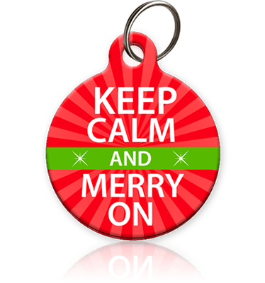 Keep Calm and Merry On Pet ID Tag - Aw Paws
